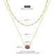 MYJEWR Layered Birthstone Necklace for Women – 14K Gold Plated Dainty CZ Pendant, Stackable Personalized Gold Jewelry Gift