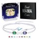 Personalized 2-Stone Birthstone Wave Bracelet Gift Set for Mom