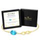Blue Topaz Birthstone Infinity Bracelet in 14K Gold Plating