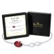 Garnet Birthstone Infinity Bracelet in 14K White Gold Plating