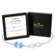 Aquamarine Birthstone Infinity Bracelet in 14K White Gold Plating