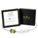 Peridot Birthstone Infinity Bracelet in 14K White Gold Plating