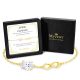 Diamond White Birthstone Infinity Bracelet in 14K Gold Plating
