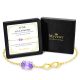 Alexandrite Birthstone Infinity Bracelet in 14K Gold Plating