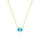 Blue Topaz Birthstone Necklace in 14K Gold Plating