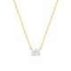 Diamond White Birthstone Necklace in 14K Gold Plating