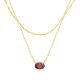 Garnet Layered Birthstone Necklace in 14K Gold Plating