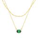 Emerald Layered Birthstone Necklace in 14K Gold Plating