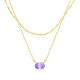Alexandrite Layered Birthstone Necklace in 14K Gold Plating