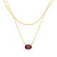 Ruby Layered Birthstone Necklace in 14K Gold Plating