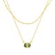 Peridot Layered Birthstone Necklace in 14K Gold Plating