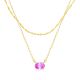 Tourmaline Layered Birthstone Necklace in 14K Gold Plating