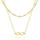 Layered Moissanite Infinity Necklace in 14K Gold Plating