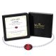 Garnet Birthstone Bracelet in 14K White Gold Plating