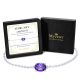 Amethyst Birthstone Bracelet in 14K White Gold Plating