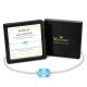 Aquamarine Birthstone Bracelet in 14K White Gold Plating