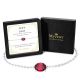Ruby Birthstone Bracelet in 14K White Gold Plating
