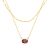 Garnet Layered Birthstone Necklace in 14K Gold Plating
