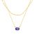 Amethyst Layered Birthstone Necklace in 14K Gold Plating