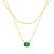 Emerald Layered Birthstone Necklace in 14K Gold Plating