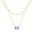 Alexandrite Layered Birthstone Necklace in 14K Gold Plating