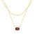 Ruby Layered Birthstone Necklace in 14K Gold Plating