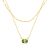 Peridot Layered Birthstone Necklace in 14K Gold Plating