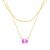 Tourmaline Layered Birthstone Necklace in 14K Gold Plating