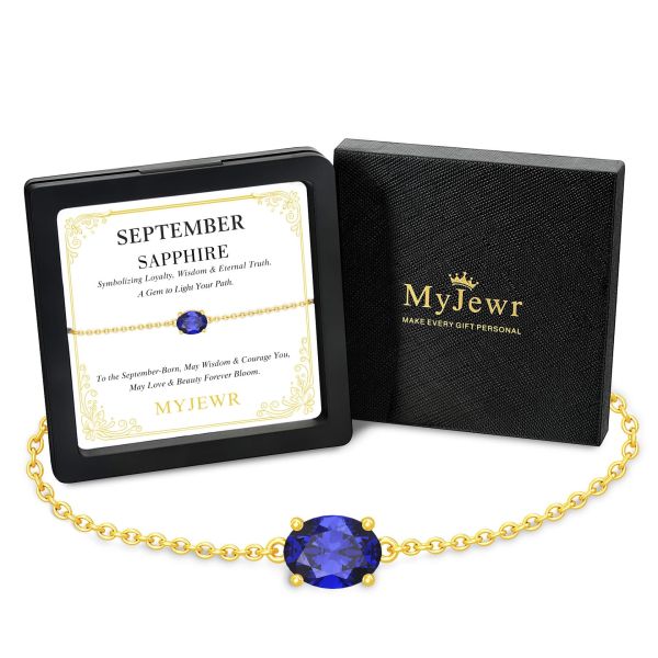 Sapphire Birthstone Bracelet in 14K Gold Plating